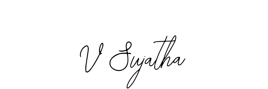 You should practise on your own different ways (Bearetta-2O07w) to write your name (V Sujatha) in signature. don't let someone else do it for you. V Sujatha signature style 12 images and pictures png