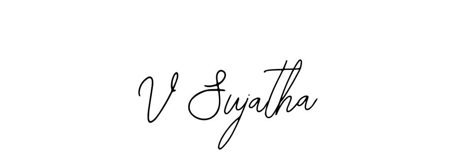 Also You can easily find your signature by using the search form. We will create V Sujatha name handwritten signature images for you free of cost using Bearetta-2O07w sign style. V Sujatha signature style 12 images and pictures png