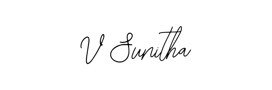 Use a signature maker to create a handwritten signature online. With this signature software, you can design (Bearetta-2O07w) your own signature for name V Sunitha. V Sunitha signature style 12 images and pictures png