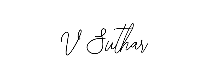 Use a signature maker to create a handwritten signature online. With this signature software, you can design (Bearetta-2O07w) your own signature for name V Suthar. V Suthar signature style 12 images and pictures png