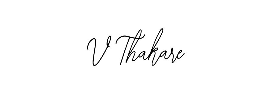 How to make V Thakare name signature. Use Bearetta-2O07w style for creating short signs online. This is the latest handwritten sign. V Thakare signature style 12 images and pictures png