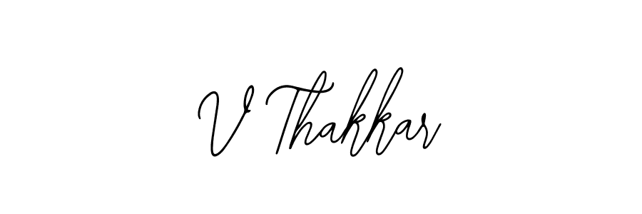 How to make V Thakkar name signature. Use Bearetta-2O07w style for creating short signs online. This is the latest handwritten sign. V Thakkar signature style 12 images and pictures png
