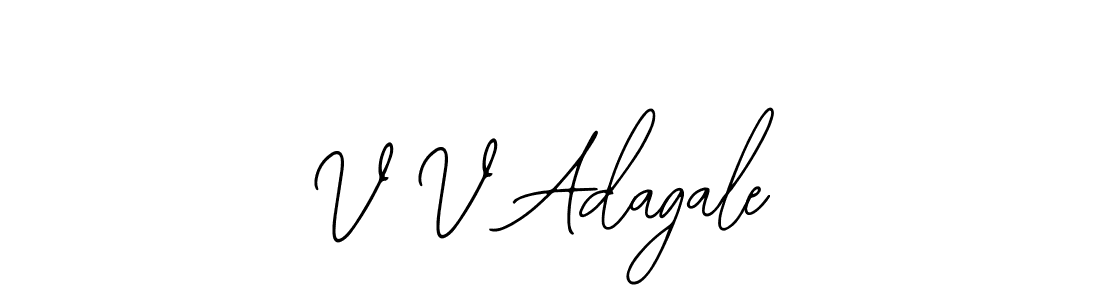 How to make V V Adagale name signature. Use Bearetta-2O07w style for creating short signs online. This is the latest handwritten sign. V V Adagale signature style 12 images and pictures png