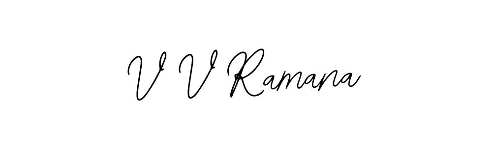 Similarly Bearetta-2O07w is the best handwritten signature design. Signature creator online .You can use it as an online autograph creator for name V V Ramana. V V Ramana signature style 12 images and pictures png