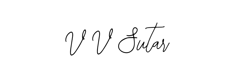 Also You can easily find your signature by using the search form. We will create V V Sutar name handwritten signature images for you free of cost using Bearetta-2O07w sign style. V V Sutar signature style 12 images and pictures png