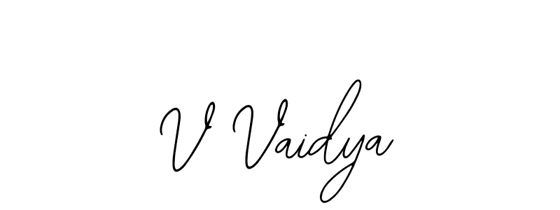 if you are searching for the best signature style for your name V Vaidya. so please give up your signature search. here we have designed multiple signature styles  using Bearetta-2O07w. V Vaidya signature style 12 images and pictures png