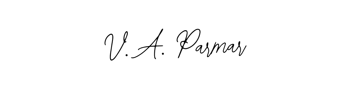 The best way (Bearetta-2O07w) to make a short signature is to pick only two or three words in your name. The name V. A. Parmar include a total of six letters. For converting this name. V. A. Parmar signature style 12 images and pictures png