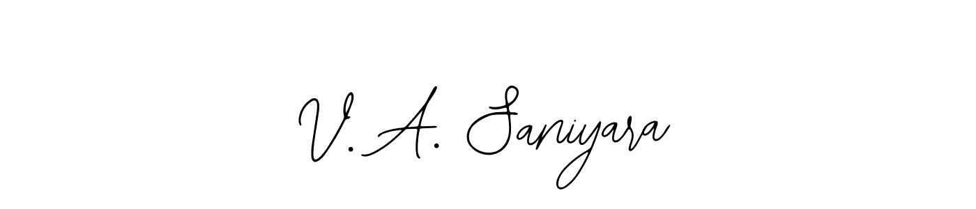 Use a signature maker to create a handwritten signature online. With this signature software, you can design (Bearetta-2O07w) your own signature for name V. A. Saniyara. V. A. Saniyara signature style 12 images and pictures png