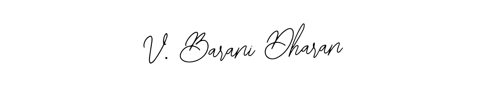 The best way (Bearetta-2O07w) to make a short signature is to pick only two or three words in your name. The name V. Barani Dharan include a total of six letters. For converting this name. V. Barani Dharan signature style 12 images and pictures png
