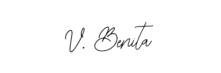 You should practise on your own different ways (Bearetta-2O07w) to write your name (V. Benita) in signature. don't let someone else do it for you. V. Benita signature style 12 images and pictures png