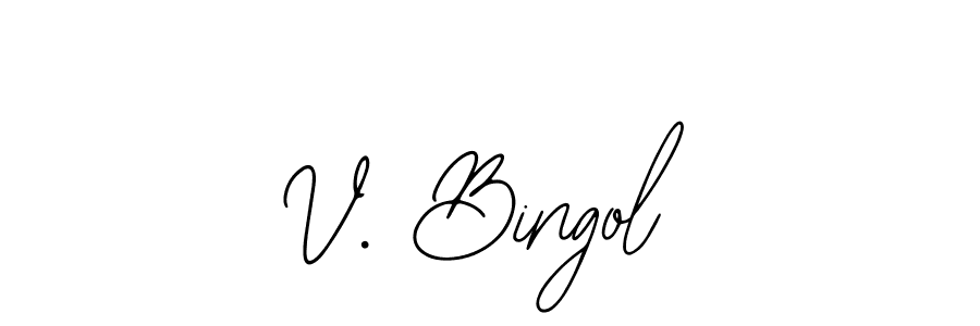 Make a beautiful signature design for name V. Bingol. With this signature (Bearetta-2O07w) style, you can create a handwritten signature for free. V. Bingol signature style 12 images and pictures png