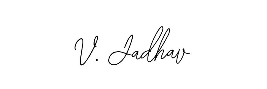 The best way (Bearetta-2O07w) to make a short signature is to pick only two or three words in your name. The name V. Jadhav include a total of six letters. For converting this name. V. Jadhav signature style 12 images and pictures png