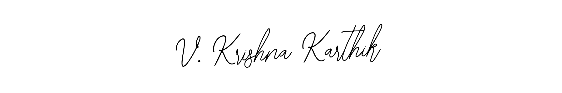 The best way (Bearetta-2O07w) to make a short signature is to pick only two or three words in your name. The name V. Krishna Karthik include a total of six letters. For converting this name. V. Krishna Karthik signature style 12 images and pictures png