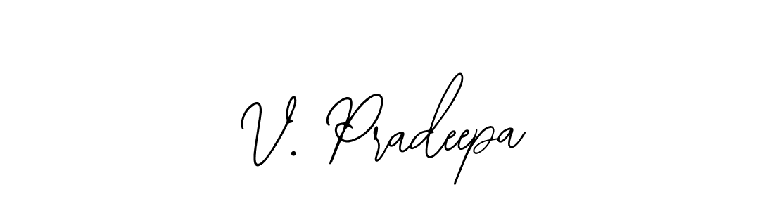 The best way (Bearetta-2O07w) to make a short signature is to pick only two or three words in your name. The name V. Pradeepa include a total of six letters. For converting this name. V. Pradeepa signature style 12 images and pictures png