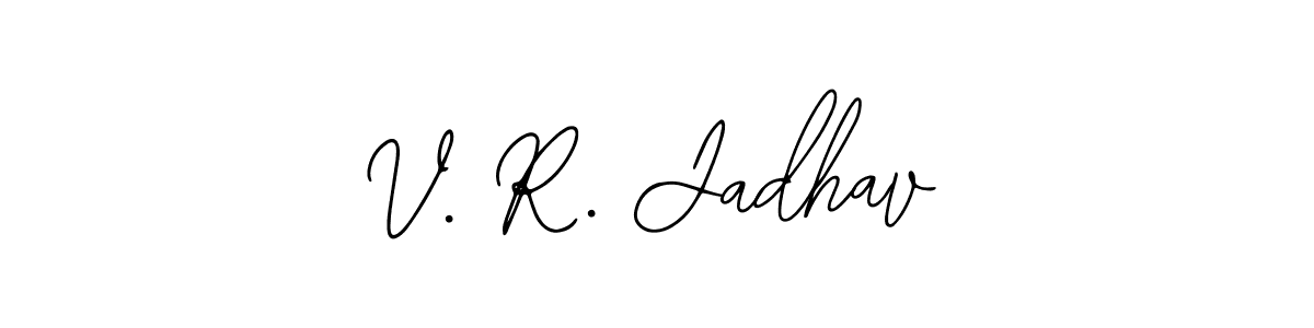 The best way (Bearetta-2O07w) to make a short signature is to pick only two or three words in your name. The name V. R. Jadhav include a total of six letters. For converting this name. V. R. Jadhav signature style 12 images and pictures png