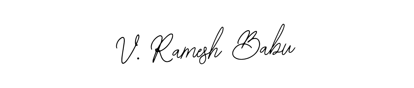 You should practise on your own different ways (Bearetta-2O07w) to write your name (V. Ramesh Babu) in signature. don't let someone else do it for you. V. Ramesh Babu signature style 12 images and pictures png