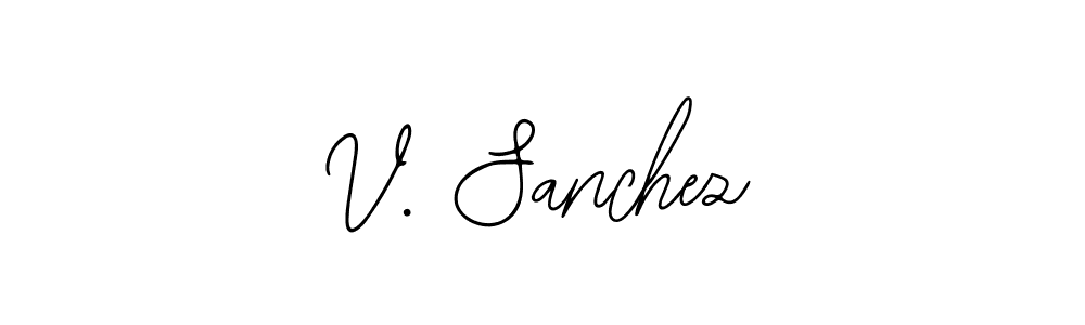 How to make V. Sanchez name signature. Use Bearetta-2O07w style for creating short signs online. This is the latest handwritten sign. V. Sanchez signature style 12 images and pictures png