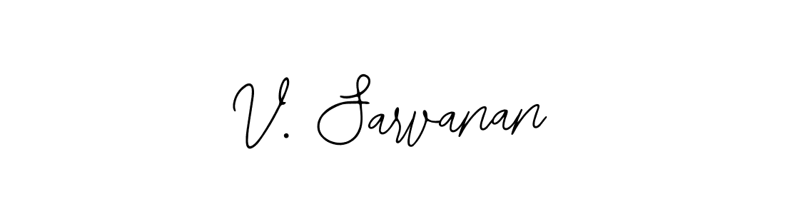 How to make V. Sarvanan name signature. Use Bearetta-2O07w style for creating short signs online. This is the latest handwritten sign. V. Sarvanan signature style 12 images and pictures png