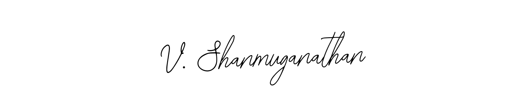 Design your own signature with our free online signature maker. With this signature software, you can create a handwritten (Bearetta-2O07w) signature for name V. Shanmuganathan. V. Shanmuganathan signature style 12 images and pictures png