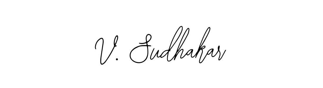 How to make V. Sudhakar name signature. Use Bearetta-2O07w style for creating short signs online. This is the latest handwritten sign. V. Sudhakar signature style 12 images and pictures png