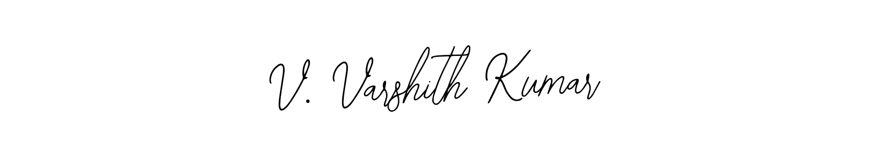 The best way (Bearetta-2O07w) to make a short signature is to pick only two or three words in your name. The name V. Varshith Kumar include a total of six letters. For converting this name. V. Varshith Kumar signature style 12 images and pictures png