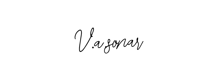 How to make V.a.sonar name signature. Use Bearetta-2O07w style for creating short signs online. This is the latest handwritten sign. V.a.sonar signature style 12 images and pictures png
