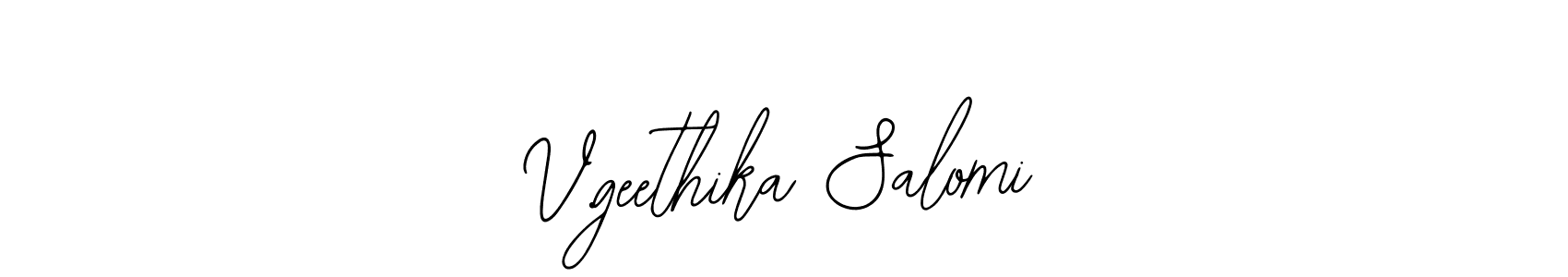 Use a signature maker to create a handwritten signature online. With this signature software, you can design (Bearetta-2O07w) your own signature for name V.geethika Salomi. V.geethika Salomi signature style 12 images and pictures png