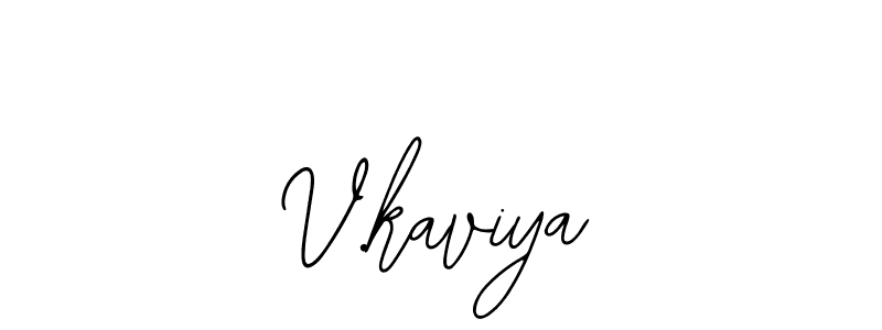 How to make V.kaviya name signature. Use Bearetta-2O07w style for creating short signs online. This is the latest handwritten sign. V.kaviya signature style 12 images and pictures png