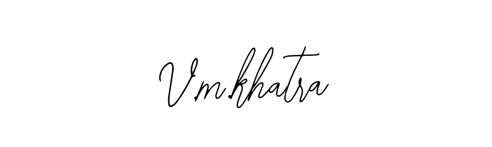 How to make V.m.khatra name signature. Use Bearetta-2O07w style for creating short signs online. This is the latest handwritten sign. V.m.khatra signature style 12 images and pictures png