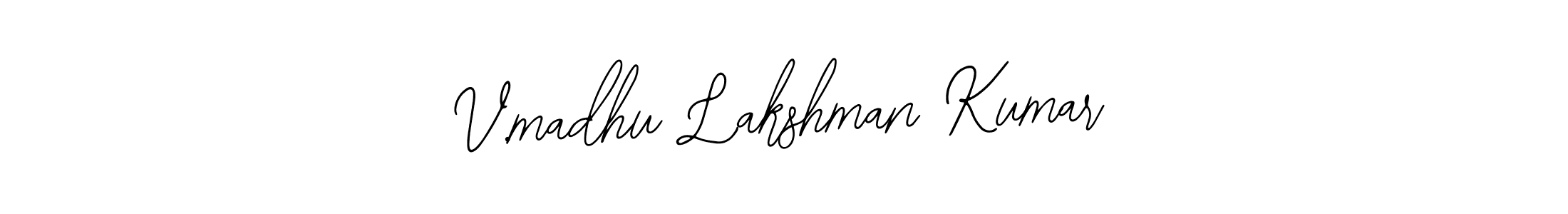 Design your own signature with our free online signature maker. With this signature software, you can create a handwritten (Bearetta-2O07w) signature for name V.madhu Lakshman Kumar. V.madhu Lakshman Kumar signature style 12 images and pictures png