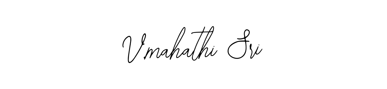 The best way (Bearetta-2O07w) to make a short signature is to pick only two or three words in your name. The name V.mahathi Sri include a total of six letters. For converting this name. V.mahathi Sri signature style 12 images and pictures png