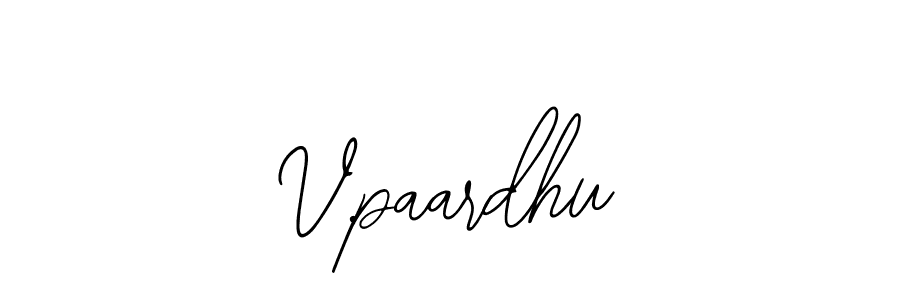 Create a beautiful signature design for name V.paardhu. With this signature (Bearetta-2O07w) fonts, you can make a handwritten signature for free. V.paardhu signature style 12 images and pictures png