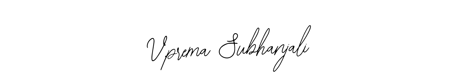 The best way (Bearetta-2O07w) to make a short signature is to pick only two or three words in your name. The name V.prema Subhanjali include a total of six letters. For converting this name. V.prema Subhanjali signature style 12 images and pictures png