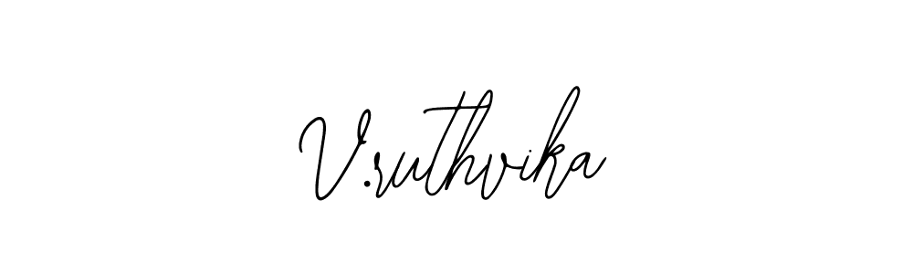 Use a signature maker to create a handwritten signature online. With this signature software, you can design (Bearetta-2O07w) your own signature for name V.ruthvika. V.ruthvika signature style 12 images and pictures png