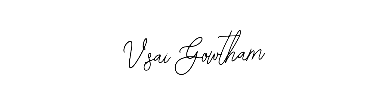 Create a beautiful signature design for name V.sai Gowtham. With this signature (Bearetta-2O07w) fonts, you can make a handwritten signature for free. V.sai Gowtham signature style 12 images and pictures png