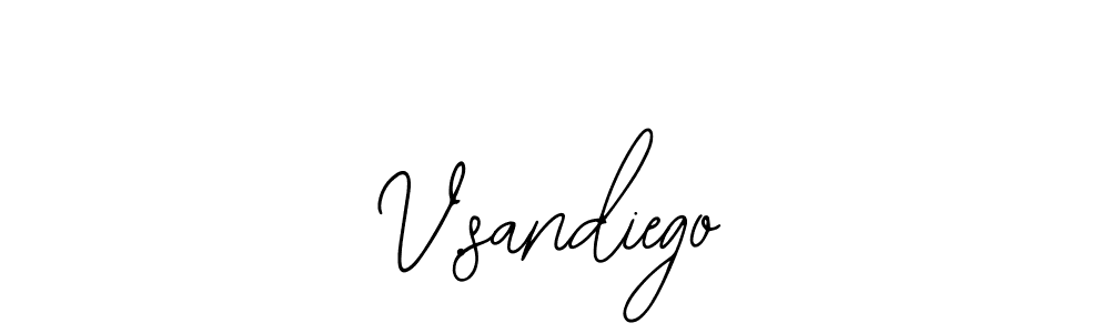 The best way (Bearetta-2O07w) to make a short signature is to pick only two or three words in your name. The name V.sandiego include a total of six letters. For converting this name. V.sandiego signature style 12 images and pictures png