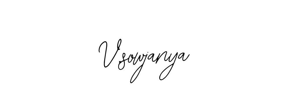 Also we have V.sowjanya name is the best signature style. Create professional handwritten signature collection using Bearetta-2O07w autograph style. V.sowjanya signature style 12 images and pictures png
