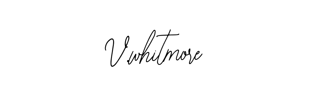 How to make V.whitmore name signature. Use Bearetta-2O07w style for creating short signs online. This is the latest handwritten sign. V.whitmore signature style 12 images and pictures png