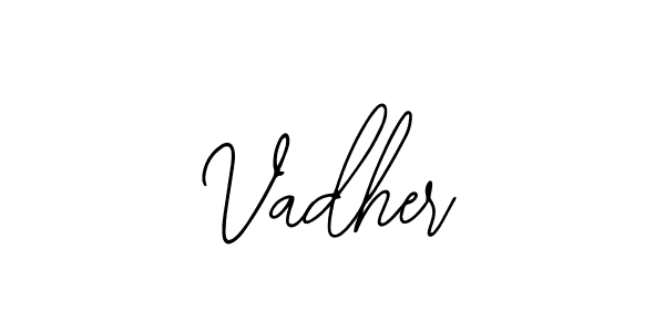 Bearetta-2O07w is a professional signature style that is perfect for those who want to add a touch of class to their signature. It is also a great choice for those who want to make their signature more unique. Get Vadher name to fancy signature for free. Vadher signature style 12 images and pictures png