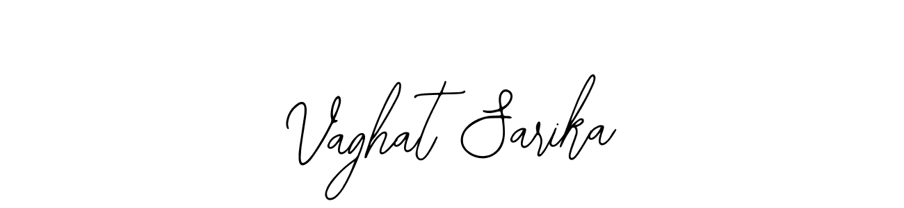 How to make Vaghat Sarika name signature. Use Bearetta-2O07w style for creating short signs online. This is the latest handwritten sign. Vaghat Sarika signature style 12 images and pictures png