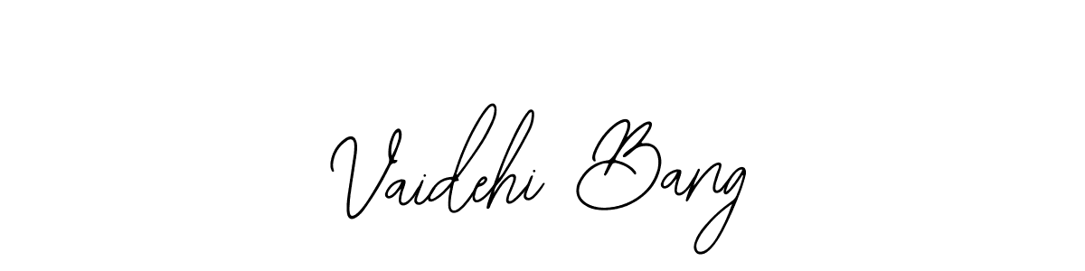 You can use this online signature creator to create a handwritten signature for the name Vaidehi Bang. This is the best online autograph maker. Vaidehi Bang signature style 12 images and pictures png