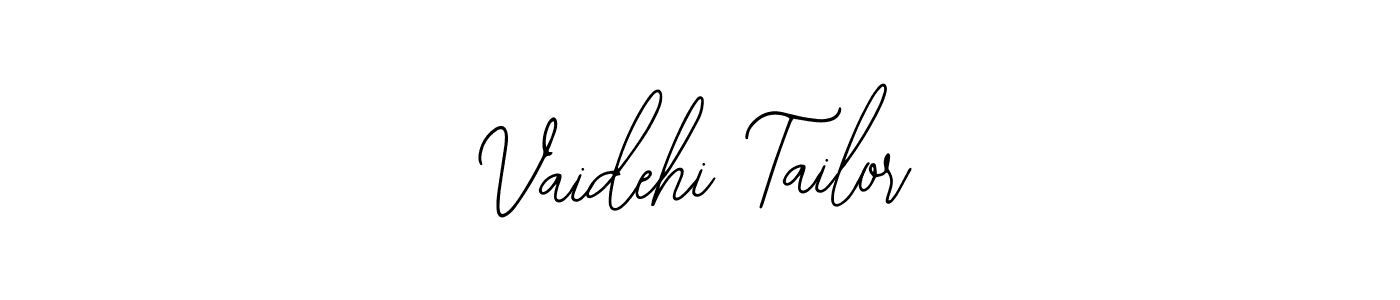 How to make Vaidehi Tailor name signature. Use Bearetta-2O07w style for creating short signs online. This is the latest handwritten sign. Vaidehi Tailor signature style 12 images and pictures png