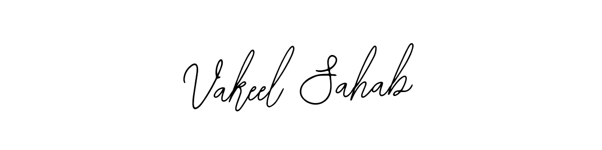 How to make Vakeel Sahab name signature. Use Bearetta-2O07w style for creating short signs online. This is the latest handwritten sign. Vakeel Sahab signature style 12 images and pictures png