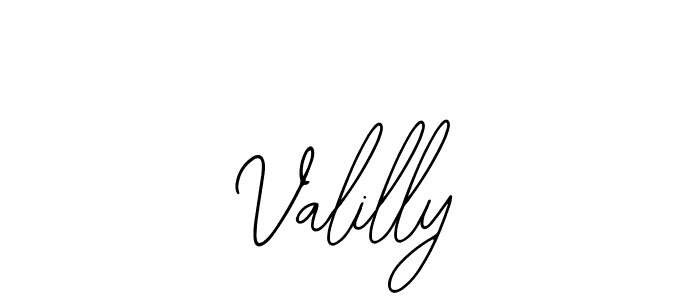 Design your own signature with our free online signature maker. With this signature software, you can create a handwritten (Bearetta-2O07w) signature for name Valilly. Valilly signature style 12 images and pictures png