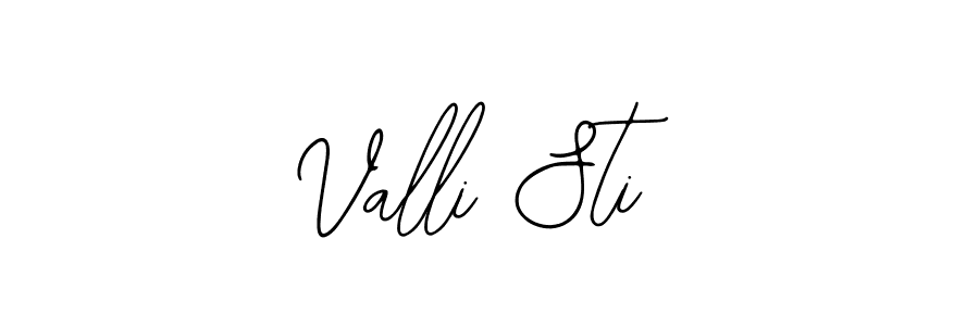 How to make Valli Sti name signature. Use Bearetta-2O07w style for creating short signs online. This is the latest handwritten sign. Valli Sti signature style 12 images and pictures png