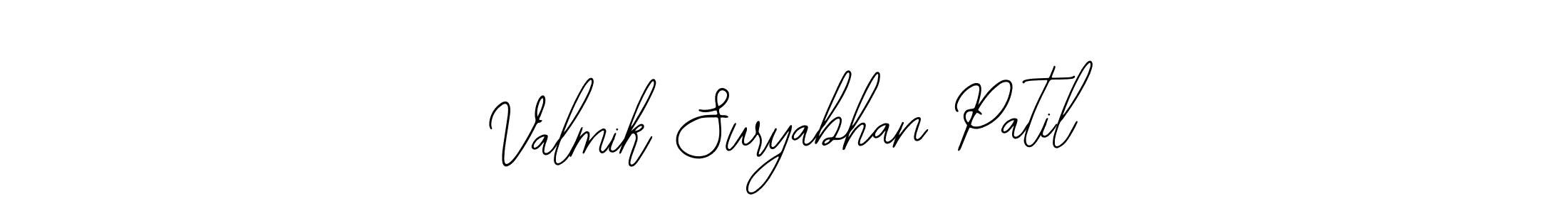 The best way (Bearetta-2O07w) to make a short signature is to pick only two or three words in your name. The name Valmik Suryabhan Patil include a total of six letters. For converting this name. Valmik Suryabhan Patil signature style 12 images and pictures png