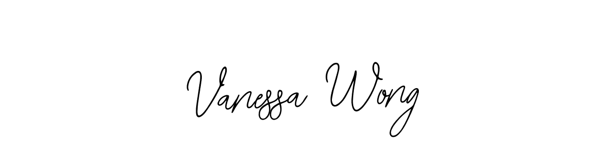 You should practise on your own different ways (Bearetta-2O07w) to write your name (Vanessa Wong) in signature. don't let someone else do it for you. Vanessa Wong signature style 12 images and pictures png