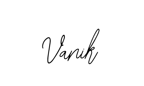 Use a signature maker to create a handwritten signature online. With this signature software, you can design (Bearetta-2O07w) your own signature for name Vanik. Vanik signature style 12 images and pictures png