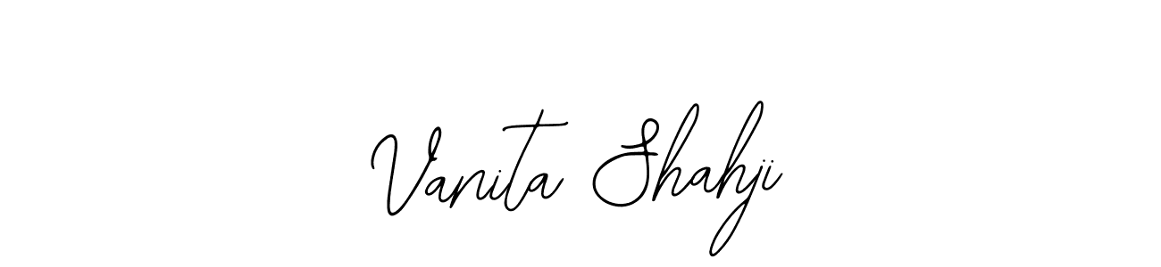 The best way (Bearetta-2O07w) to make a short signature is to pick only two or three words in your name. The name Vanita Shahji include a total of six letters. For converting this name. Vanita Shahji signature style 12 images and pictures png