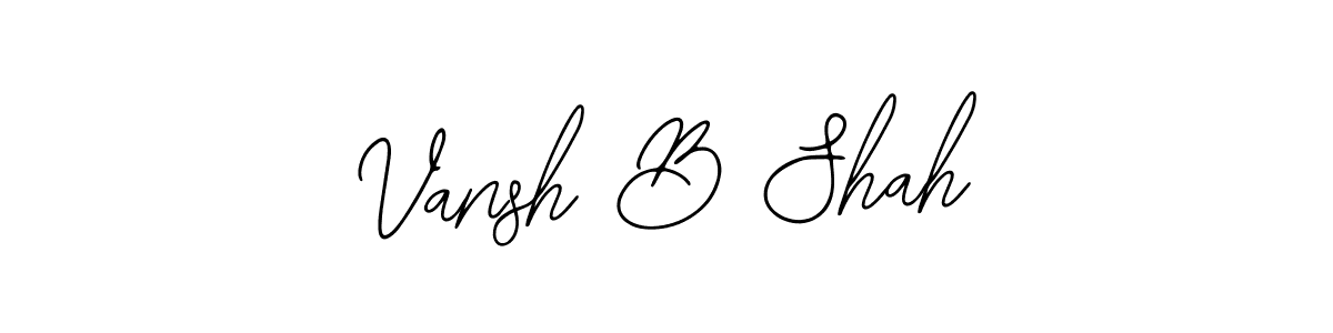 The best way (Bearetta-2O07w) to make a short signature is to pick only two or three words in your name. The name Vansh B Shah include a total of six letters. For converting this name. Vansh B Shah signature style 12 images and pictures png